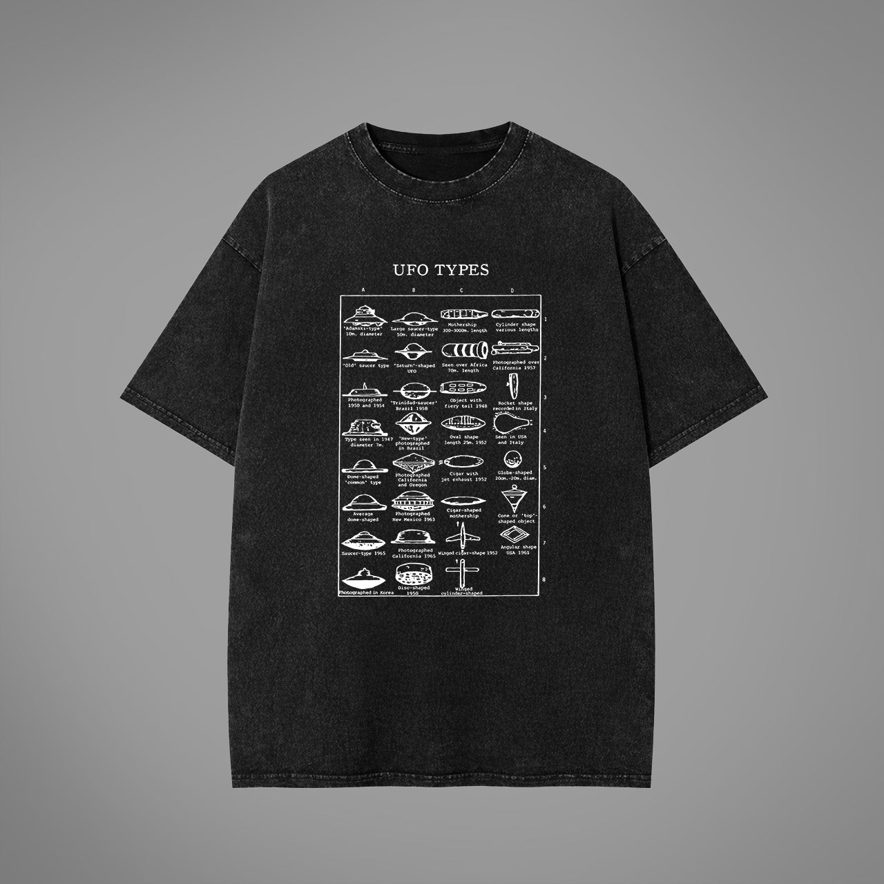 Ufo Types Acid Washed Oversized T-Shirt