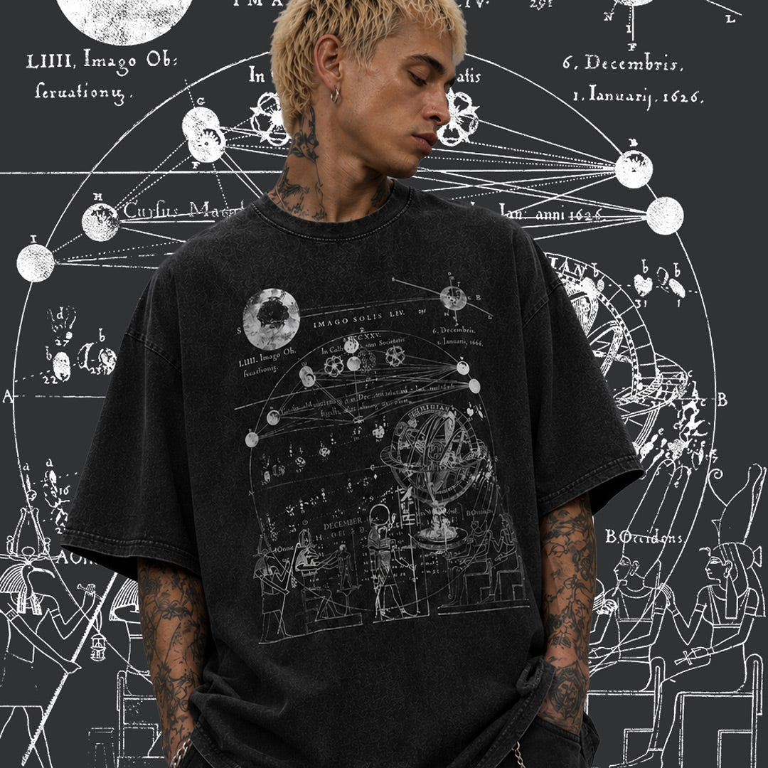 Amun Ra Acid Washed Oversized T-Shirt