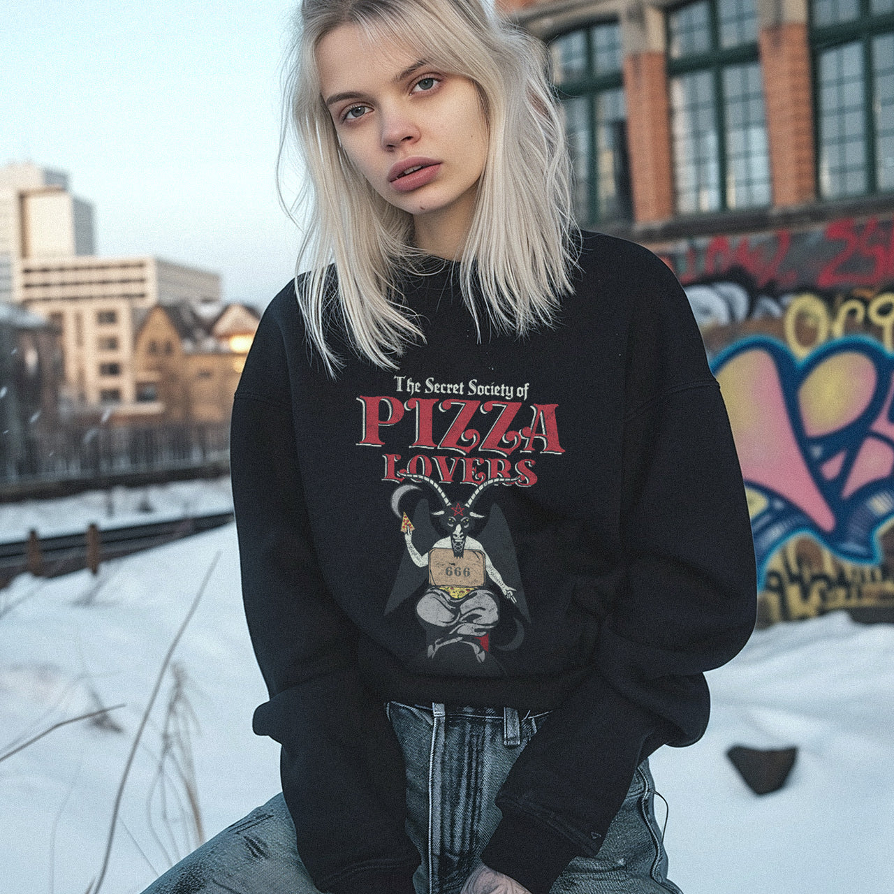 The Secret Society Of Pizza Lovers Unisex Crewneck