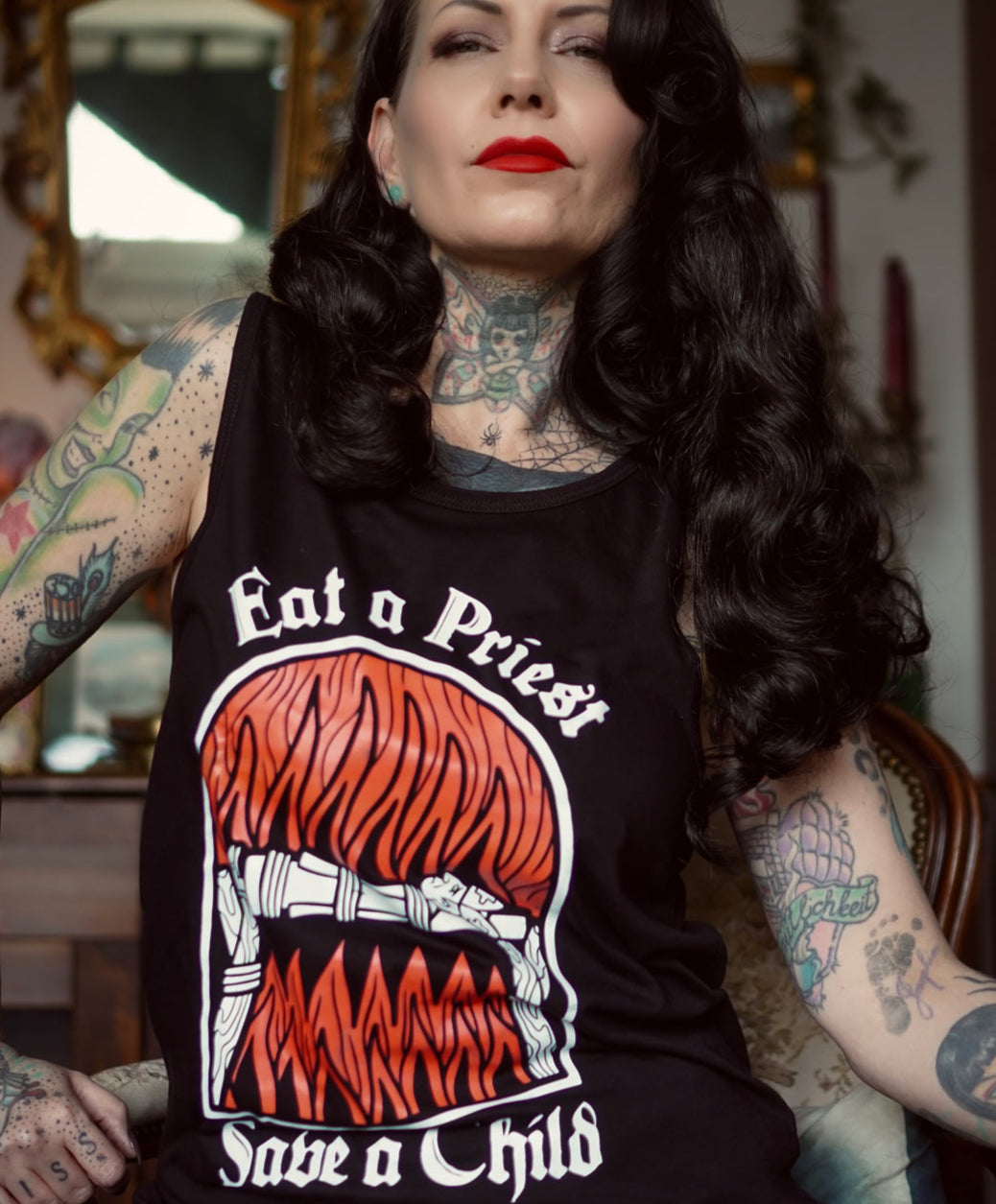 Eat A Priest Save A Child Unisex Tank Top