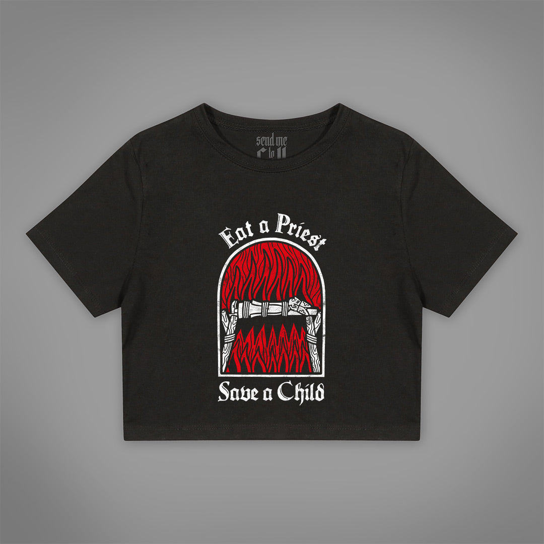 Eat A Priest Save A Child Crop-Top