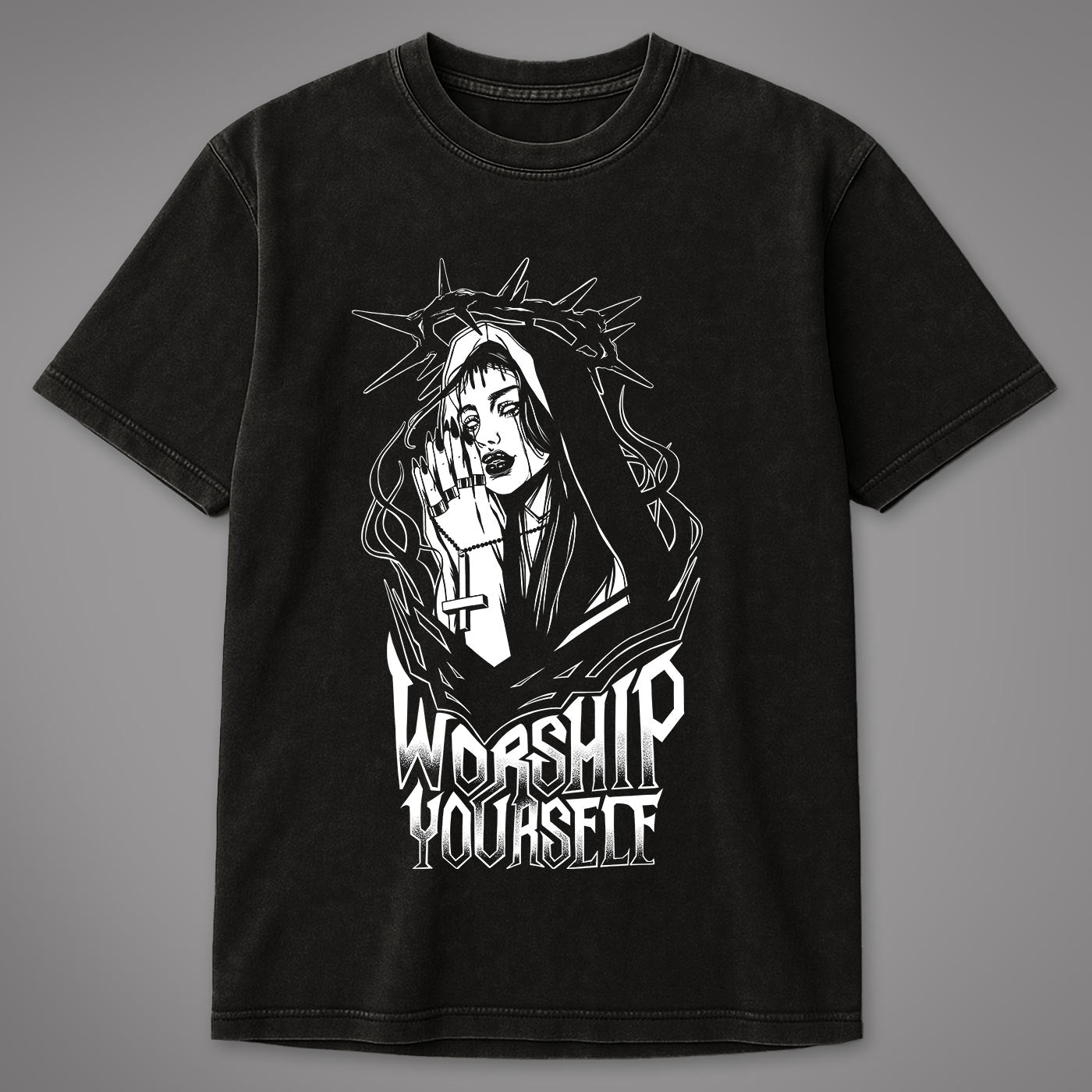 T-shirt oversize lavata con acido Send me to Hell®