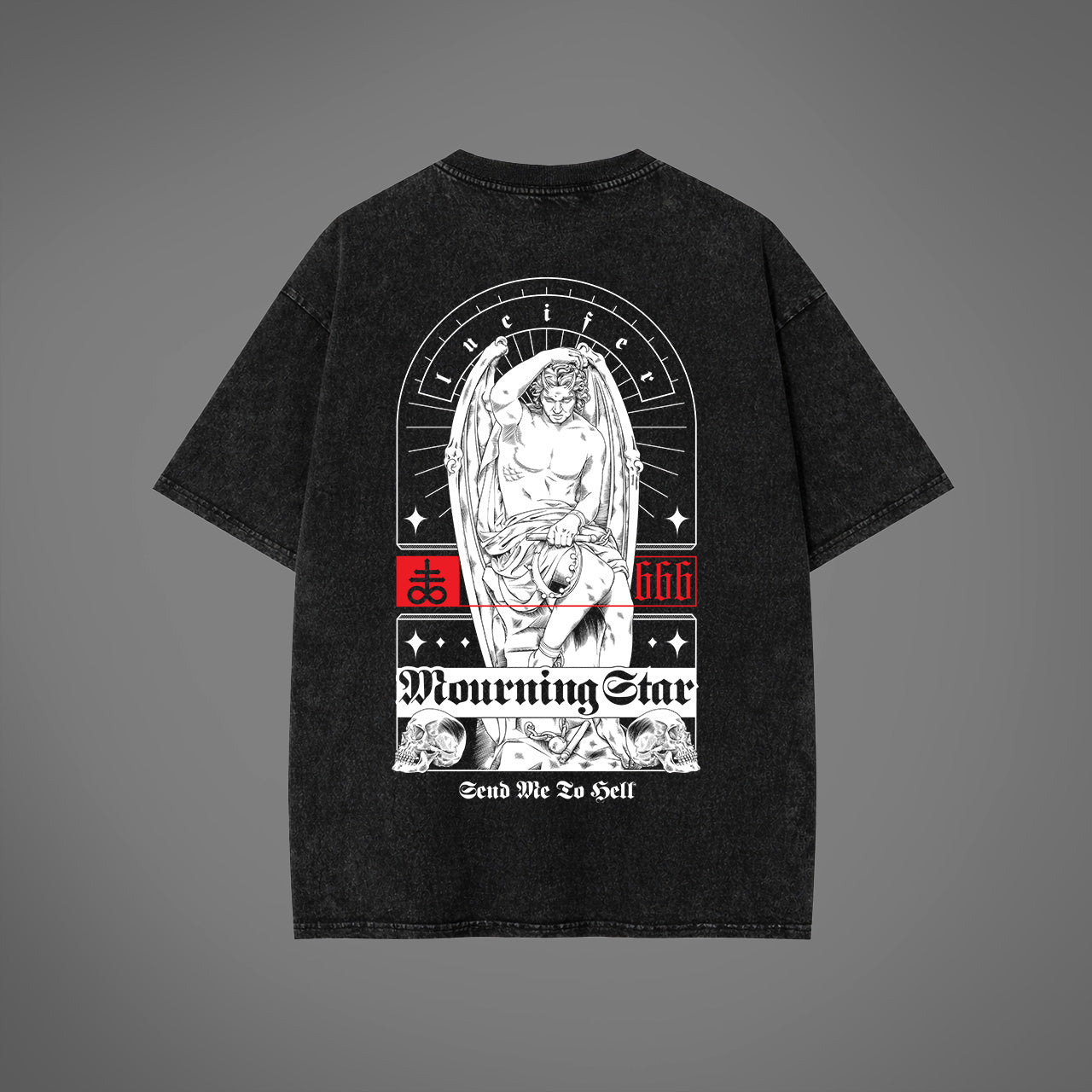 T-shirt oversize lavata con acido Send me to Hell®