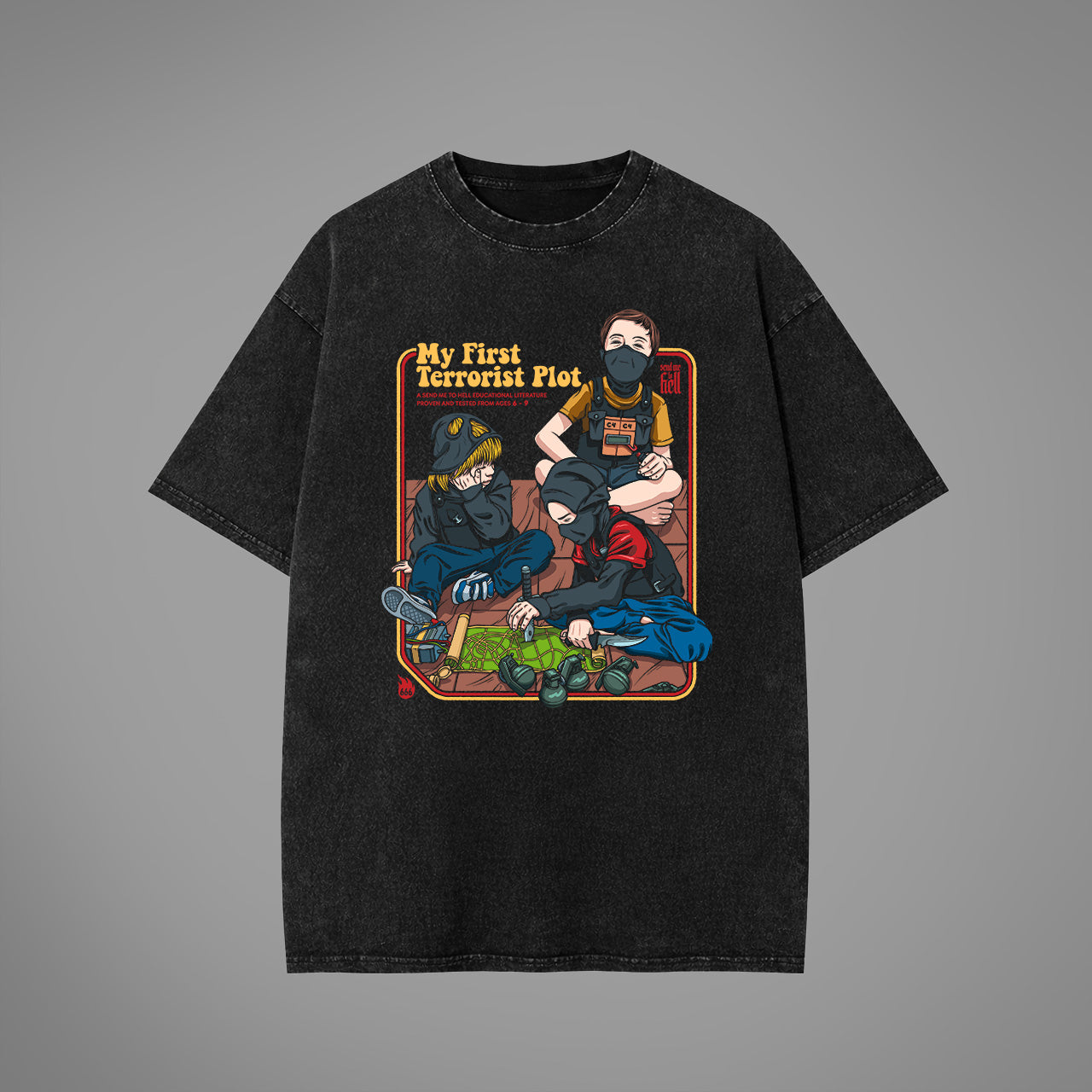 My First Terrorist Plot Acid Washed Oversized T-Shirt