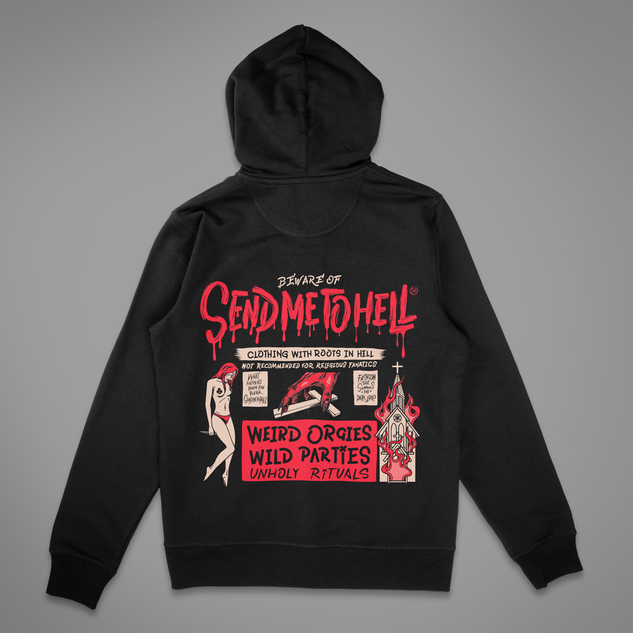 Beware of Send me to Hell Unisex Hoodie