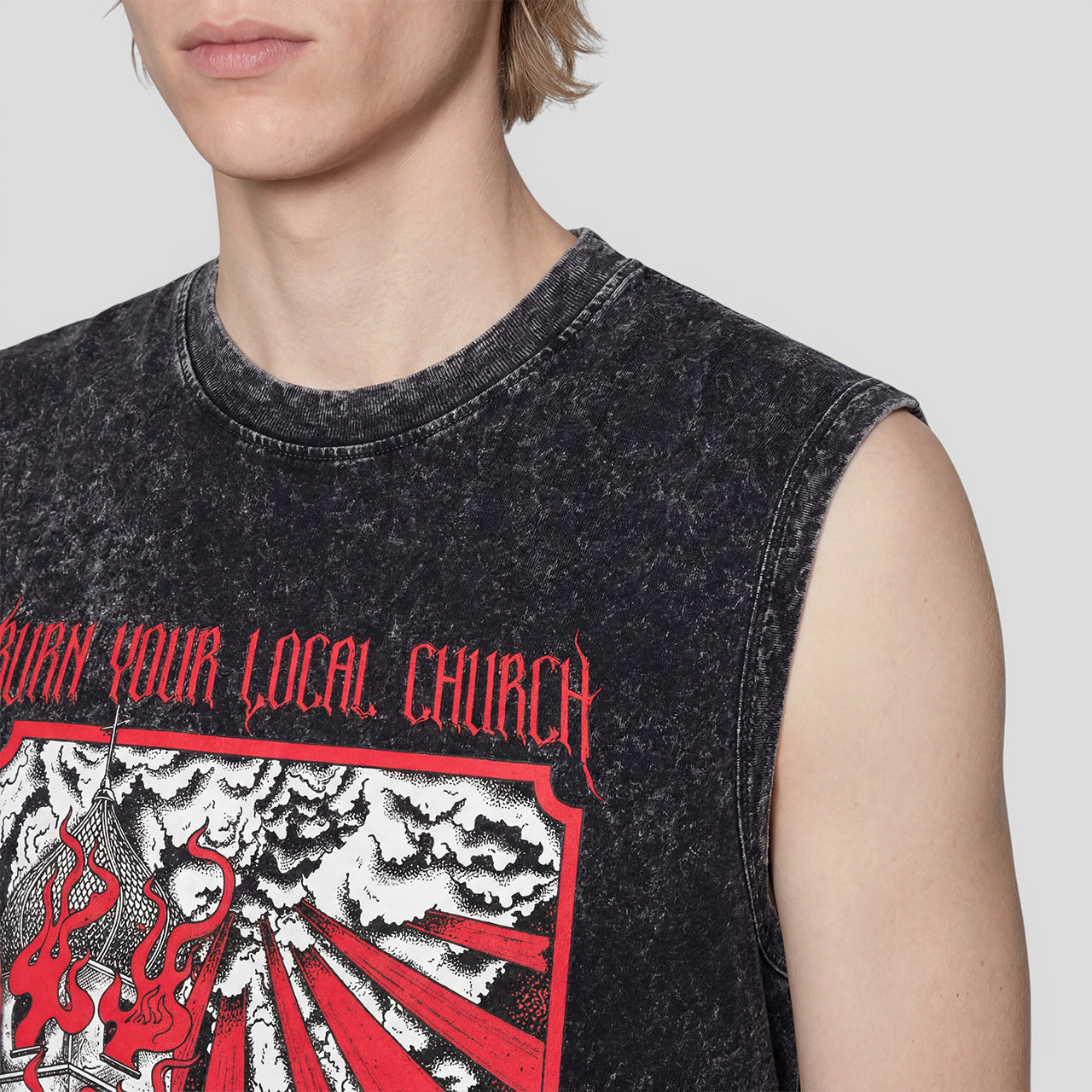 Burn Your Local Church 2.0 Acid Washed Tank Top