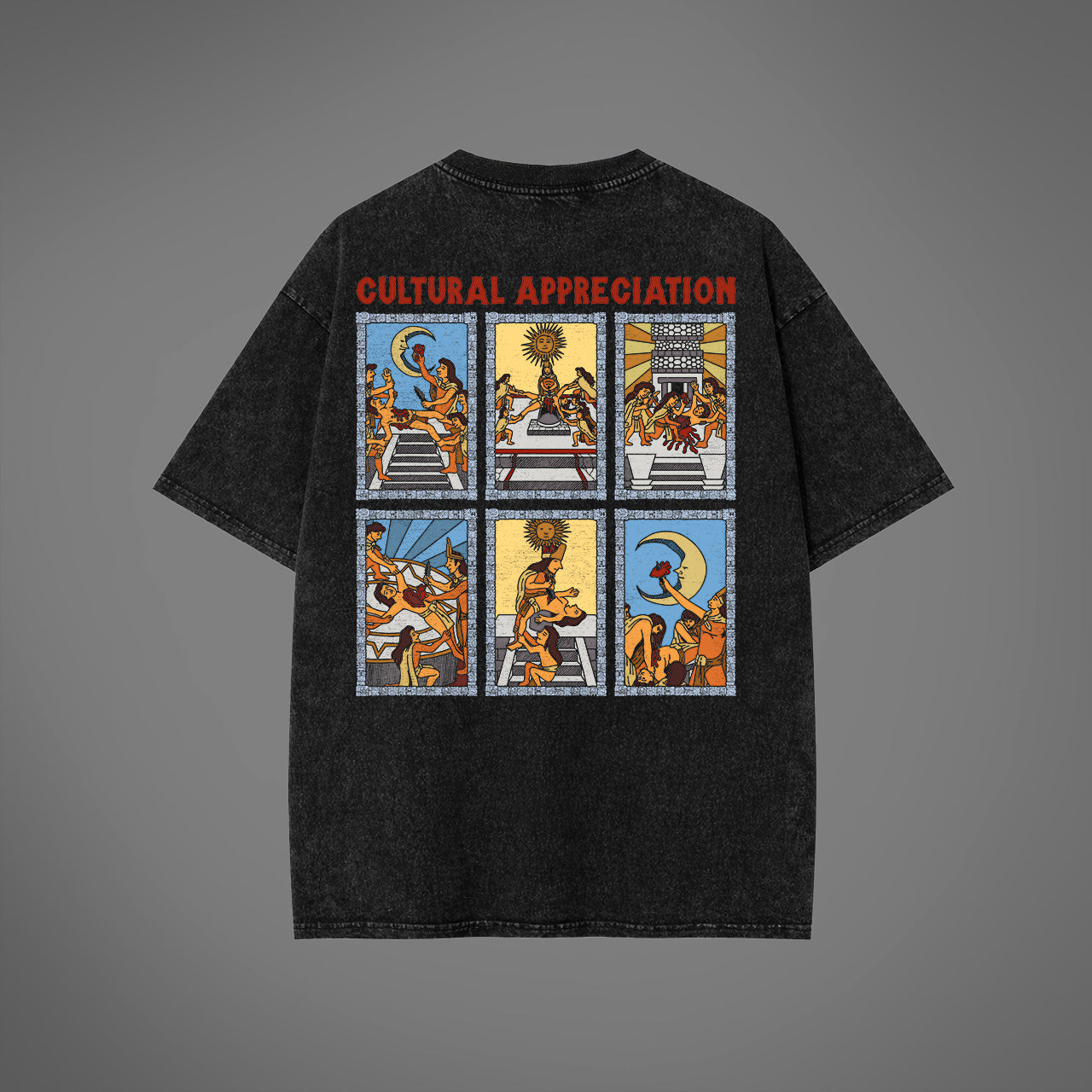 Cultural Appreciation Acid Washed Oversized T-Shirt