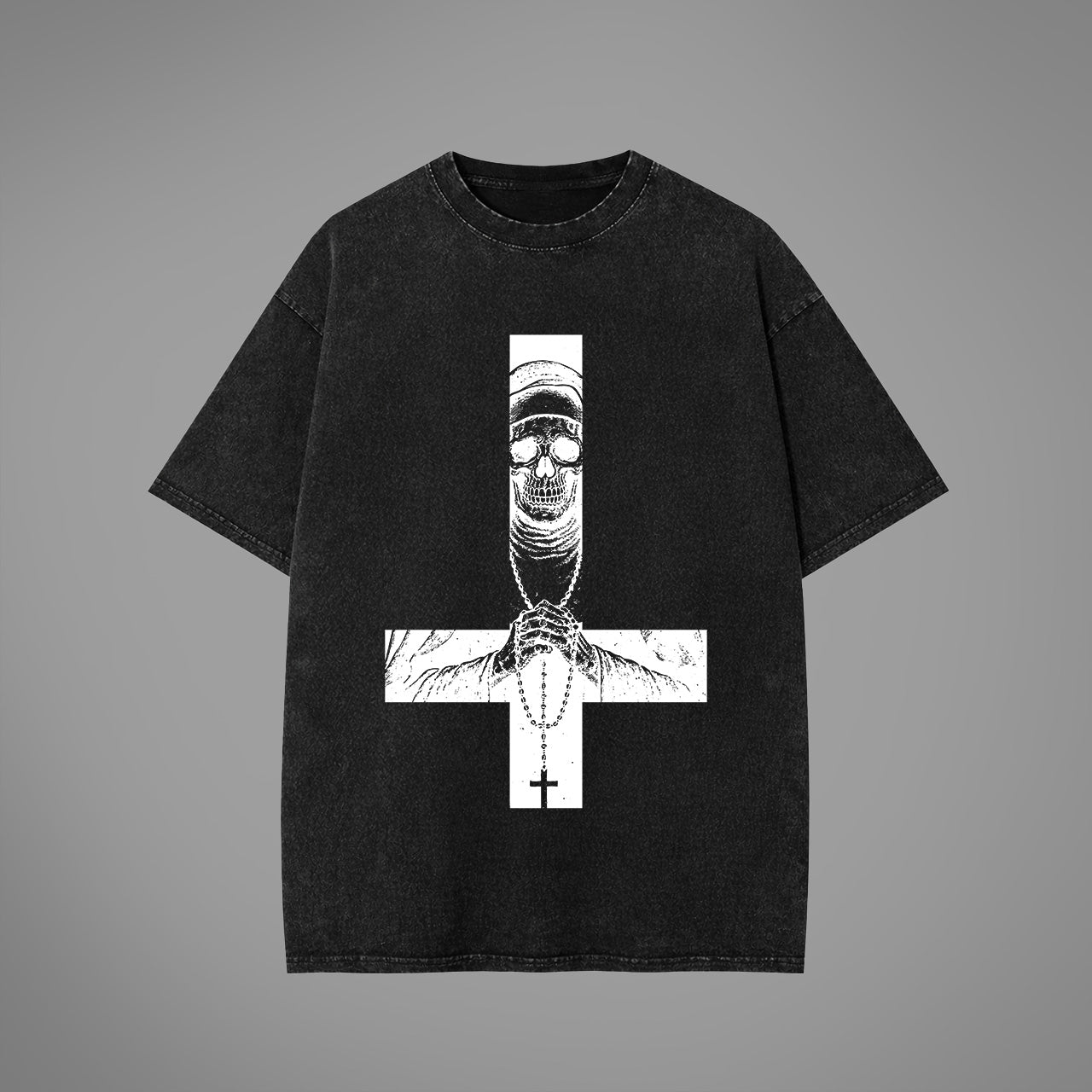 The Unholy Cross Acid Washed Oversized T-Shirt