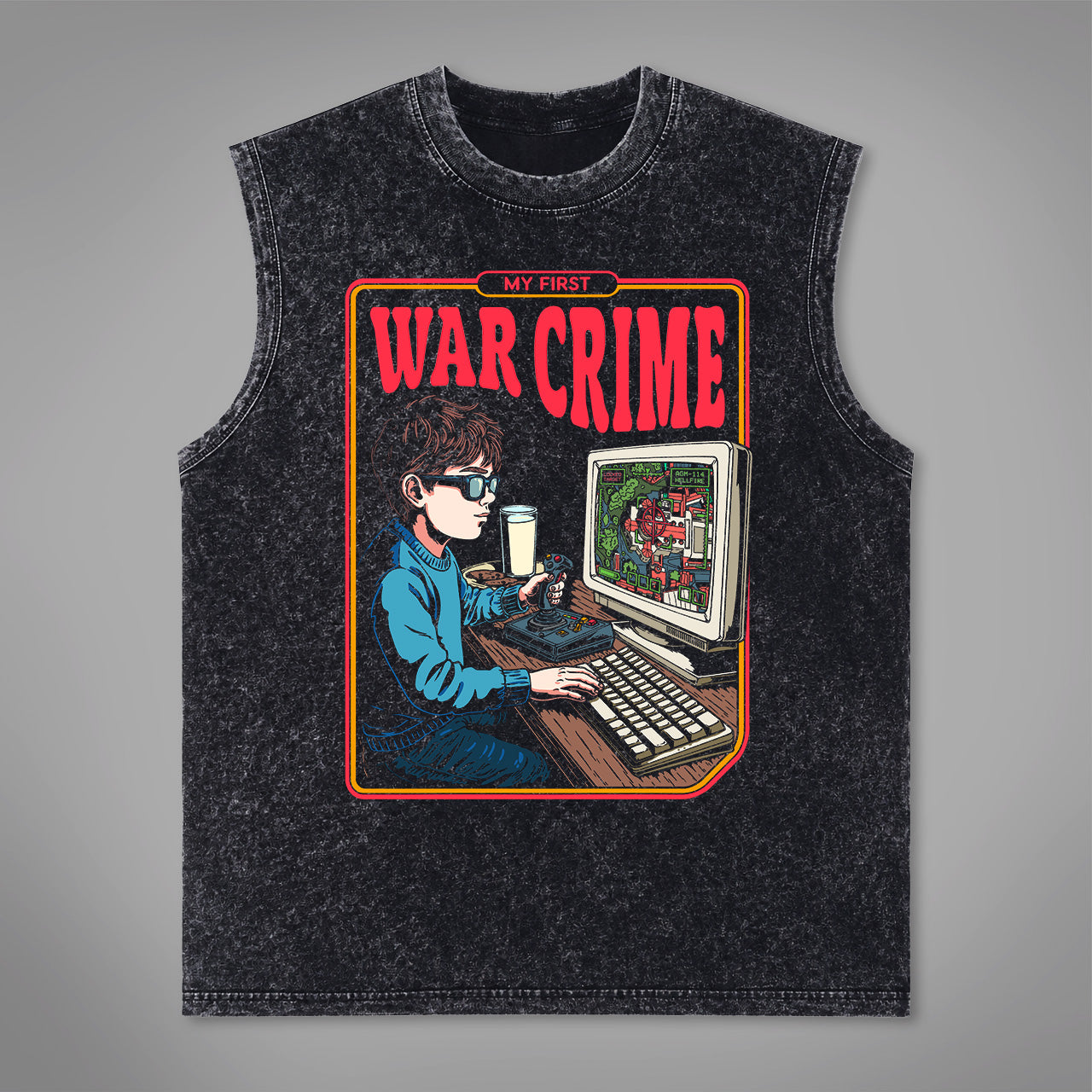 My First War Crime Acid Washed Tank Top