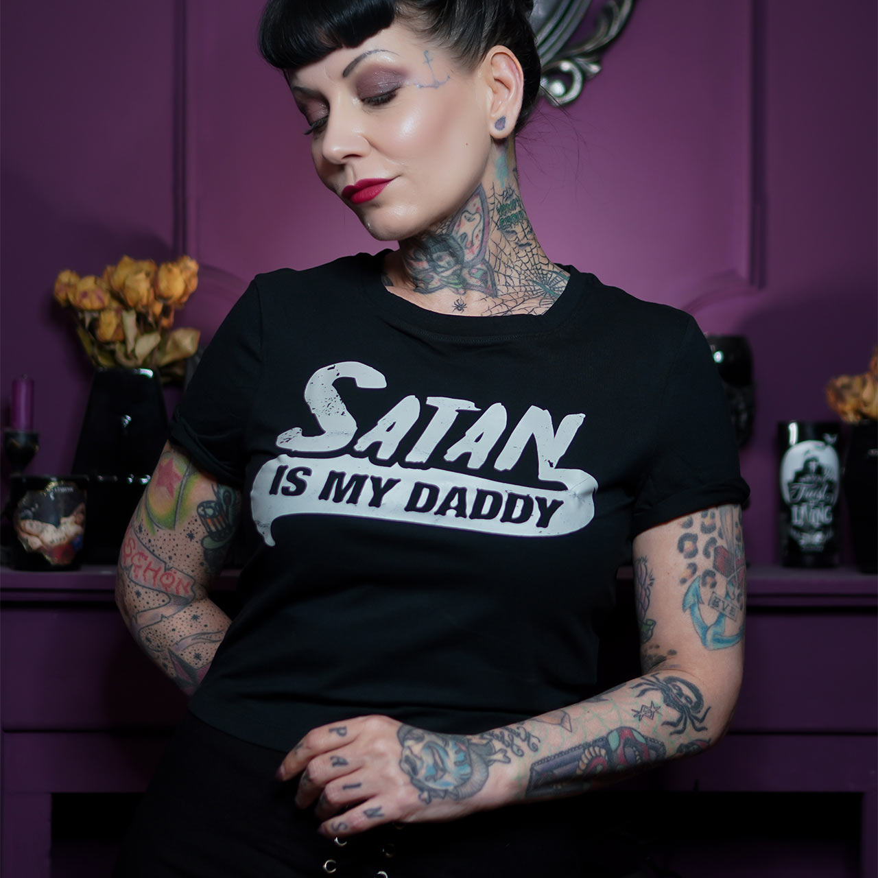 Satan Is My Daddy Crop-Top