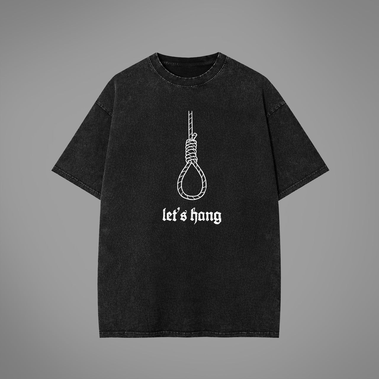 Let's Hang Acid Washed Oversized T-Shirt