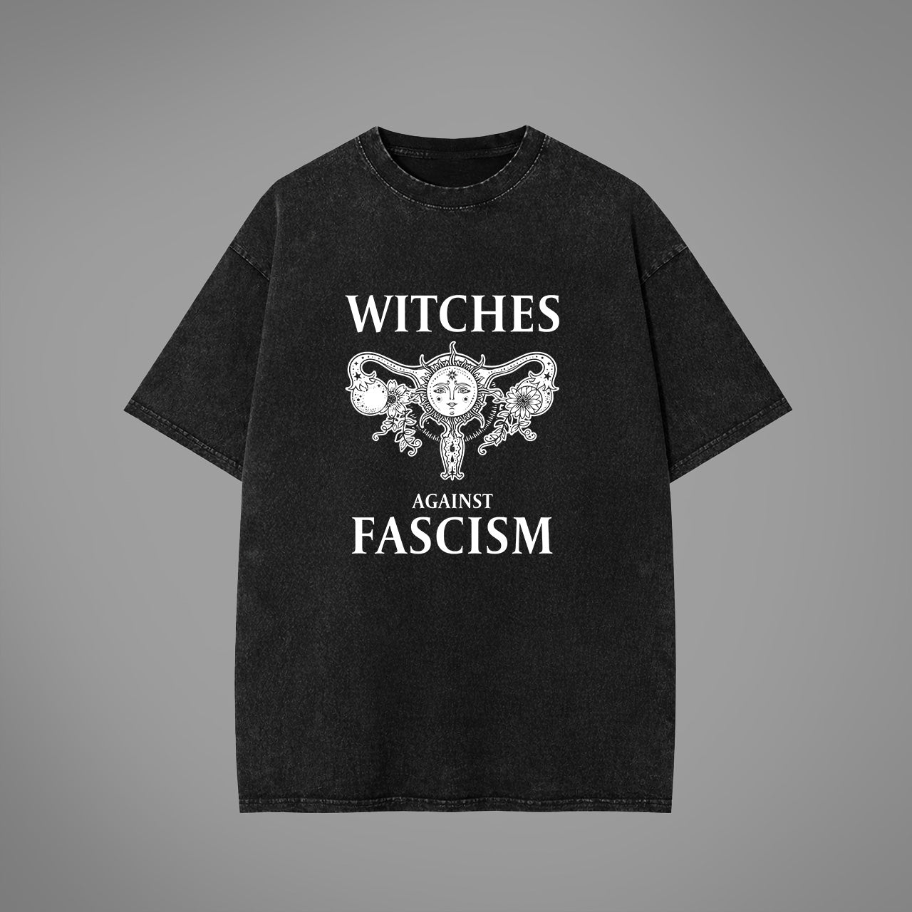 Witches Against Fascism Acid Washed Oversized T-Shirt