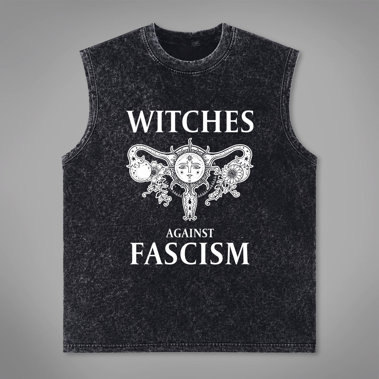 Witches Against Fascim Acid Washed Tank Top