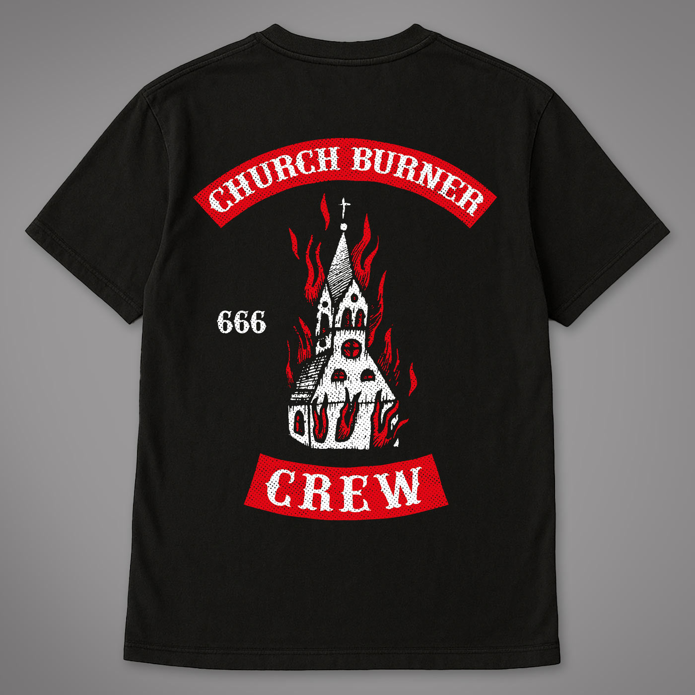 Church Burner Crew Acid Washed Oversized T-Shirt