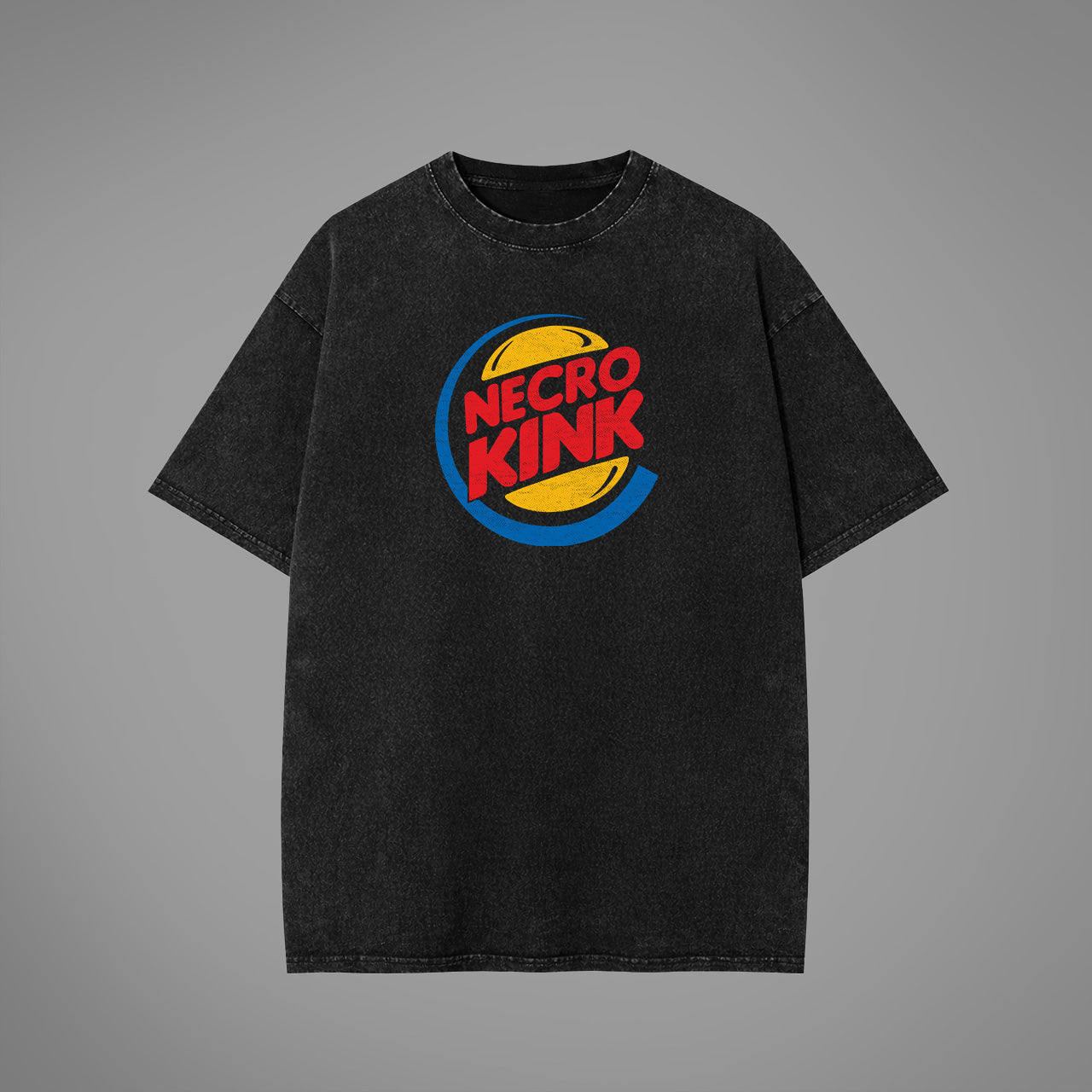 T-shirt oversize lavata con acido Necro Kink