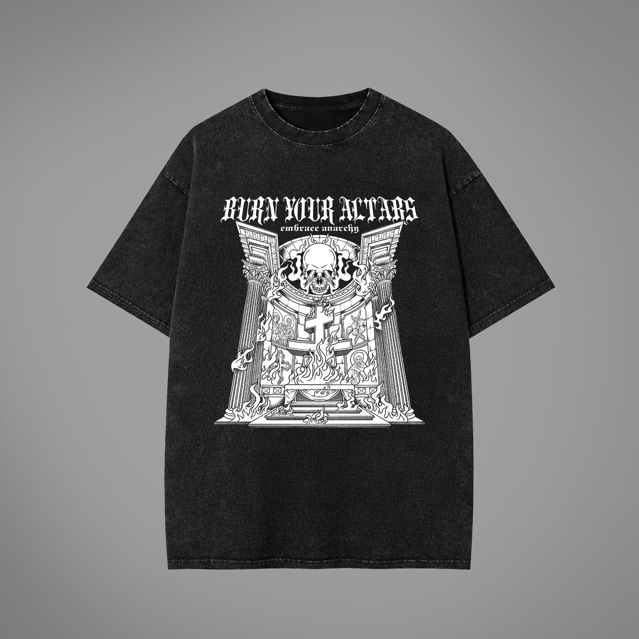 Burn Your Altars Acid Washed Oversized T-Shirt