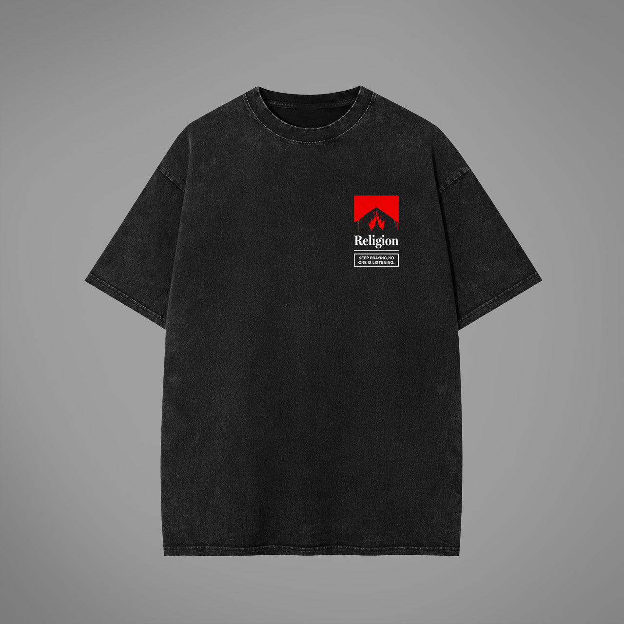 T-shirt oversize lavata con acido Send me to Hell®