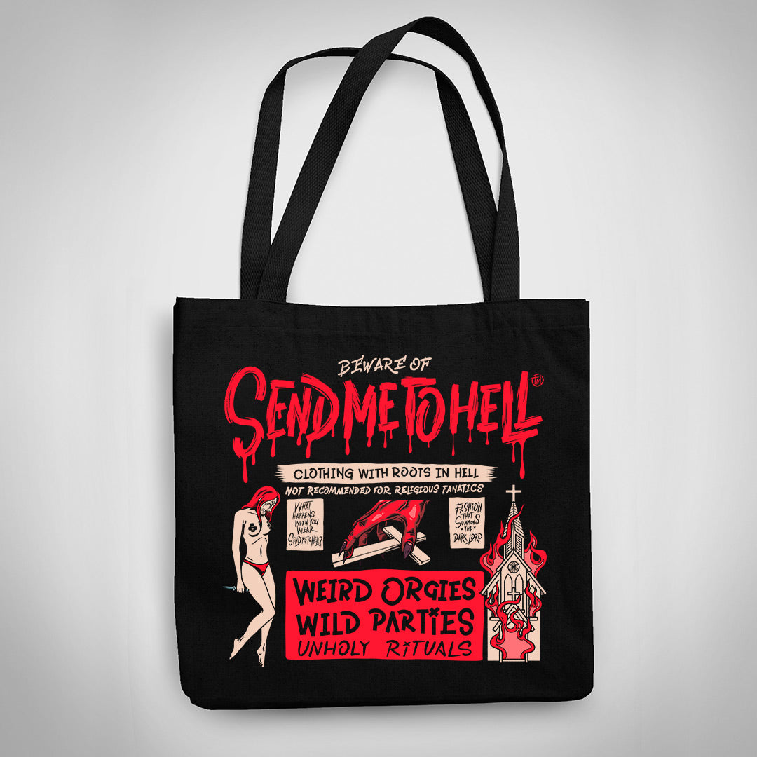 Beware Of Send me to Hell Tote Bag