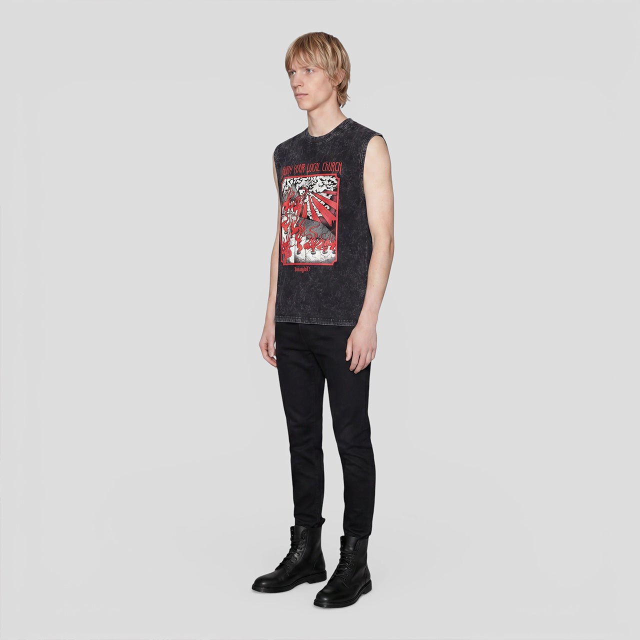 Burn Your Local Church 2.0 Acid Washed Tank Top
