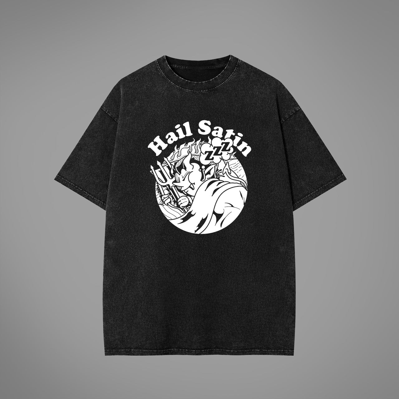 Hail Satin Acid Washed Oversized T-Shirt