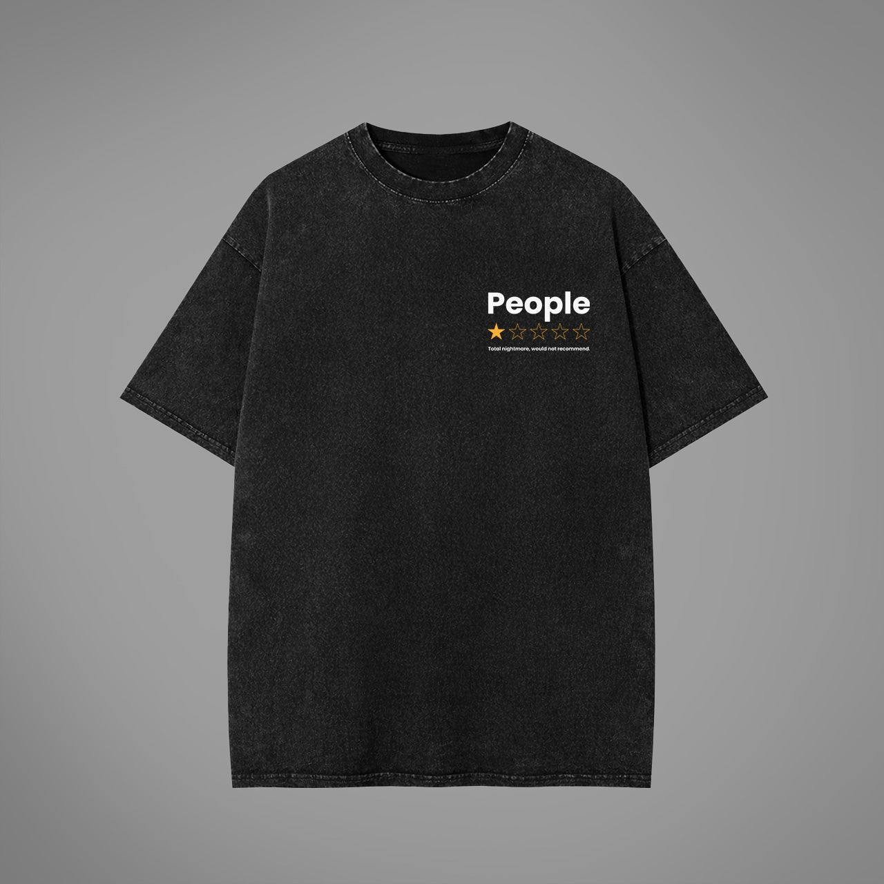 People Crest Acid Washed Oversized T-Shirt