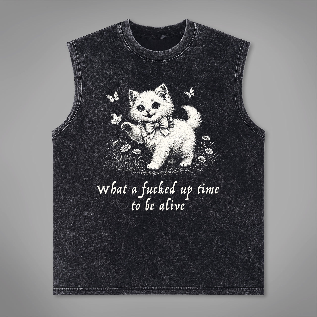 Fucked Up Time Acid Washed Tank Top