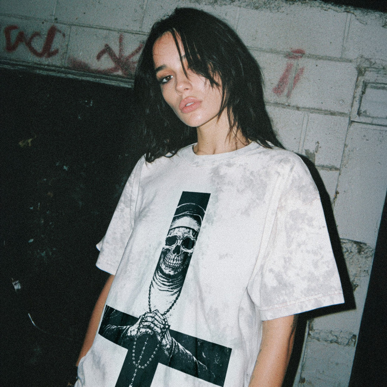 The Unholy Cross Acid Washed T-Shirt