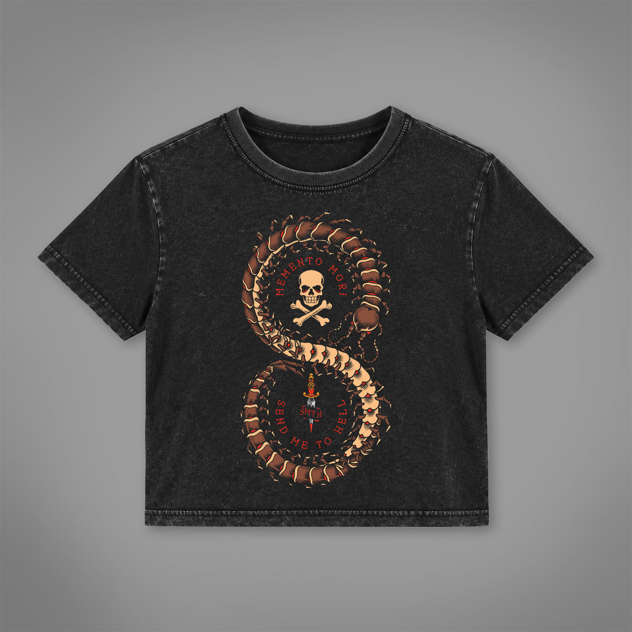 Eternal Centipede Acid Washed Crop Top